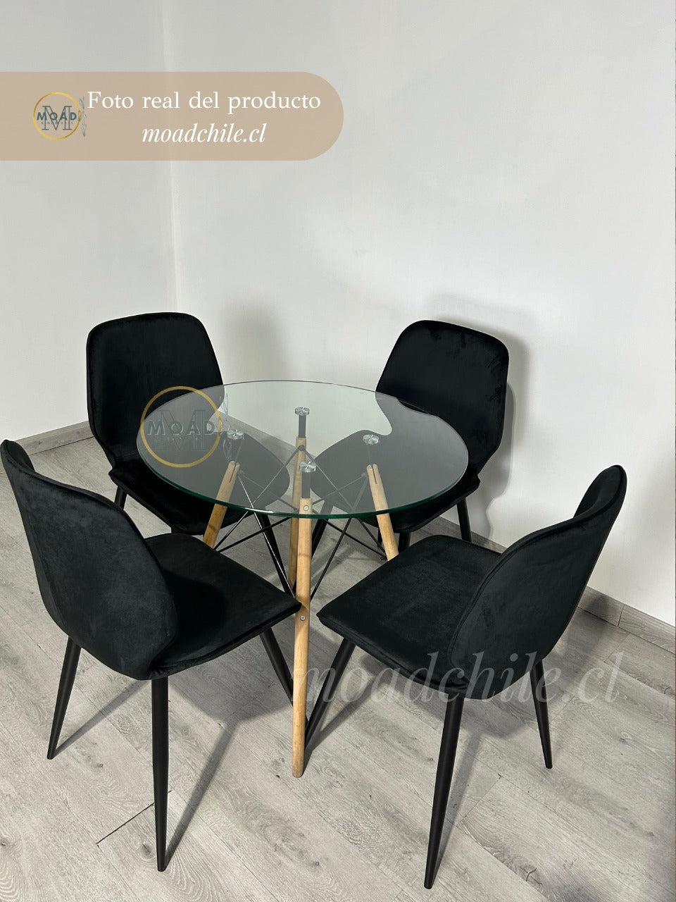 Comedor Redondo Ninja Fiori Top Black 4P