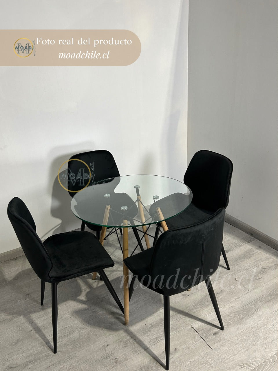 Comedor Redondo Ninja Fiori Top Black 4P