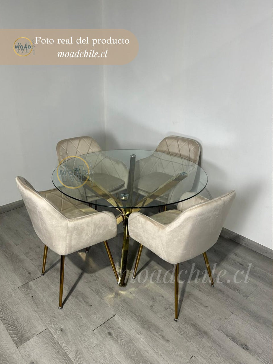 Comedor Redondo Diamante Cross Gold 4P