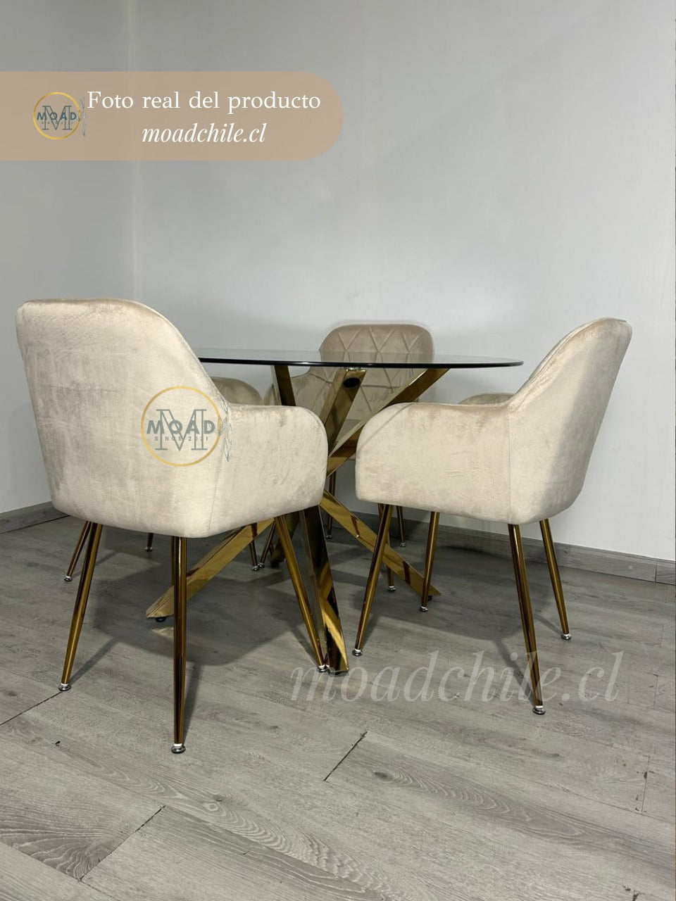 Comedor Redondo Diamante Cross Gold 4P