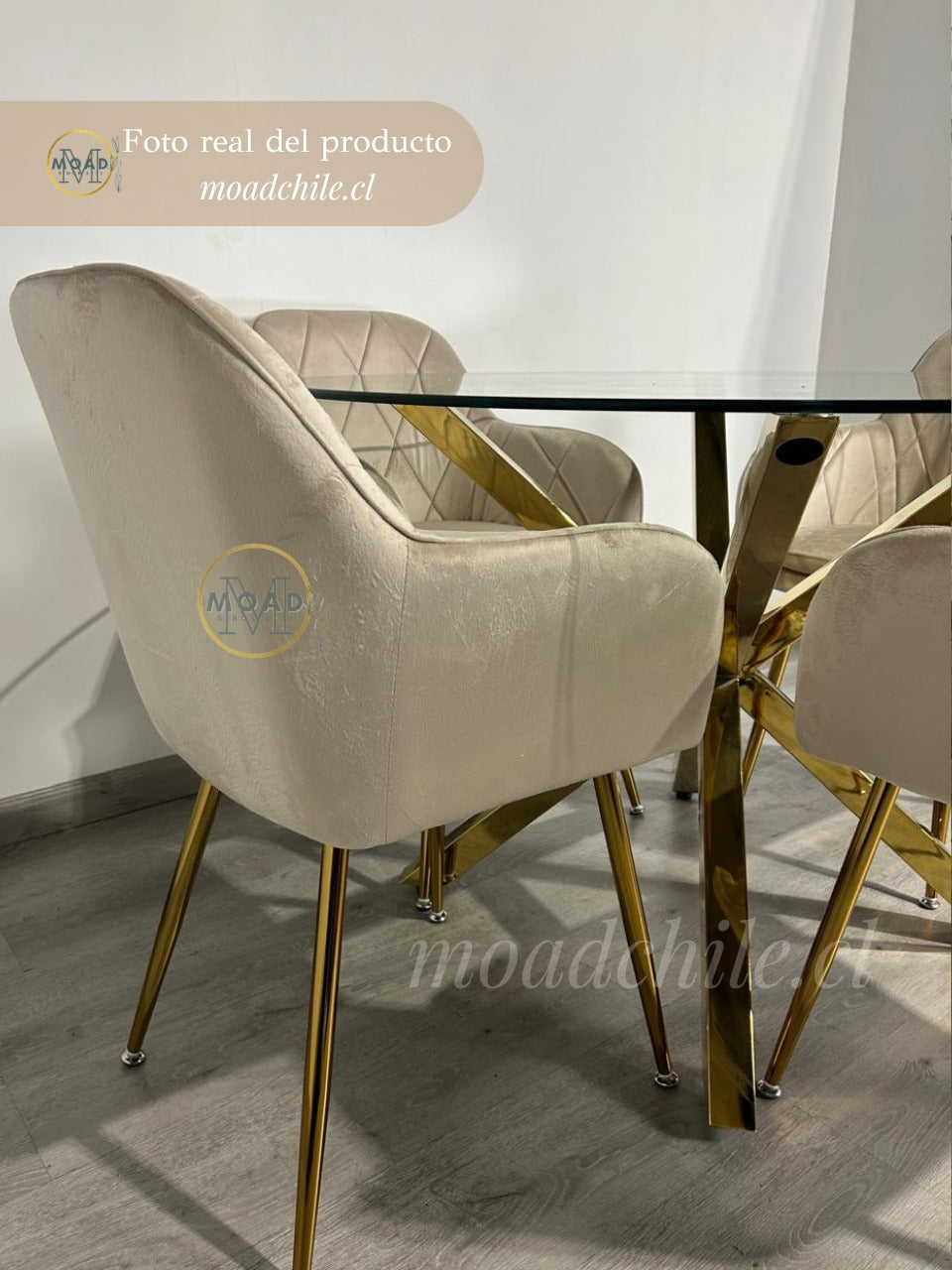 Comedor Redondo Diamante Cross Gold 4P
