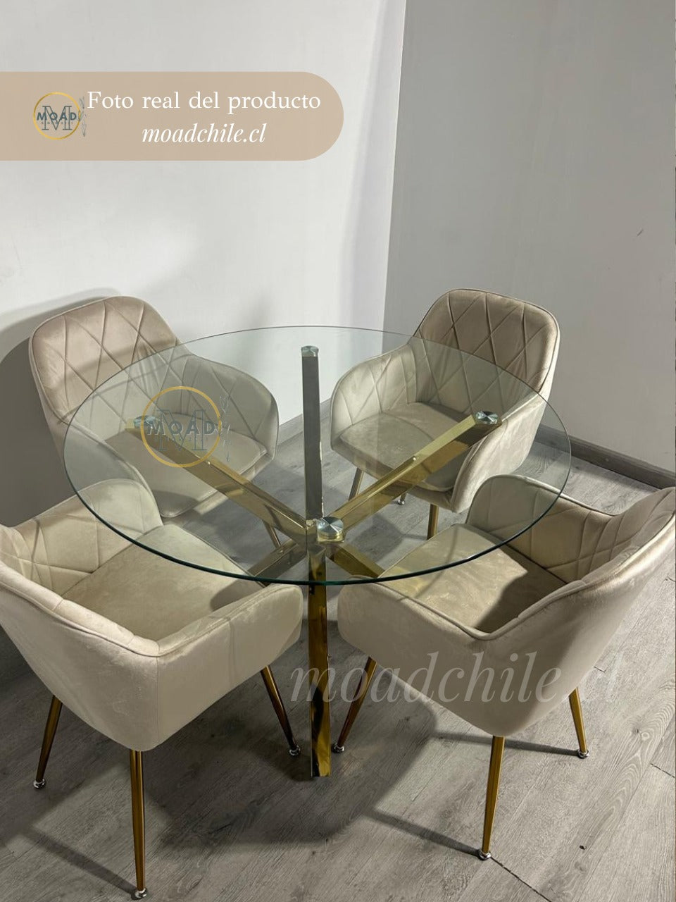 Comedor Redondo Diamante Cross Gold 4P