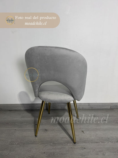 Silla de comedor en terciopelo Viena Patas doradas