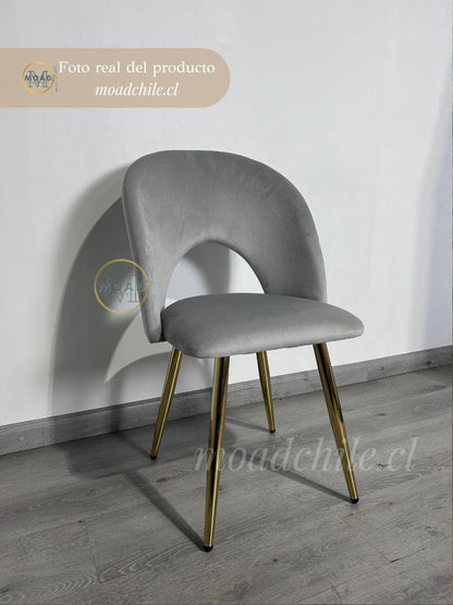 Silla de comedor en terciopelo Viena Patas doradas