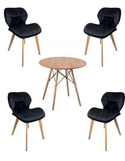 Comedor Redondo Mariposa terciopelo 4P