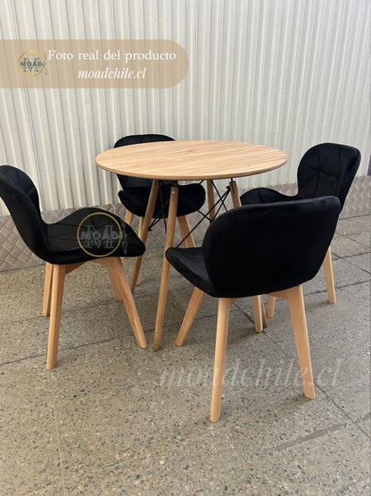 Comedor Redondo Mariposa terciopelo 4P