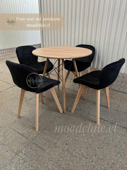 Comedor Redondo Mariposa terciopelo 4P
