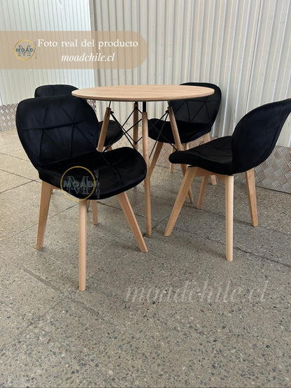 Comedor Redondo Mariposa terciopelo 4P