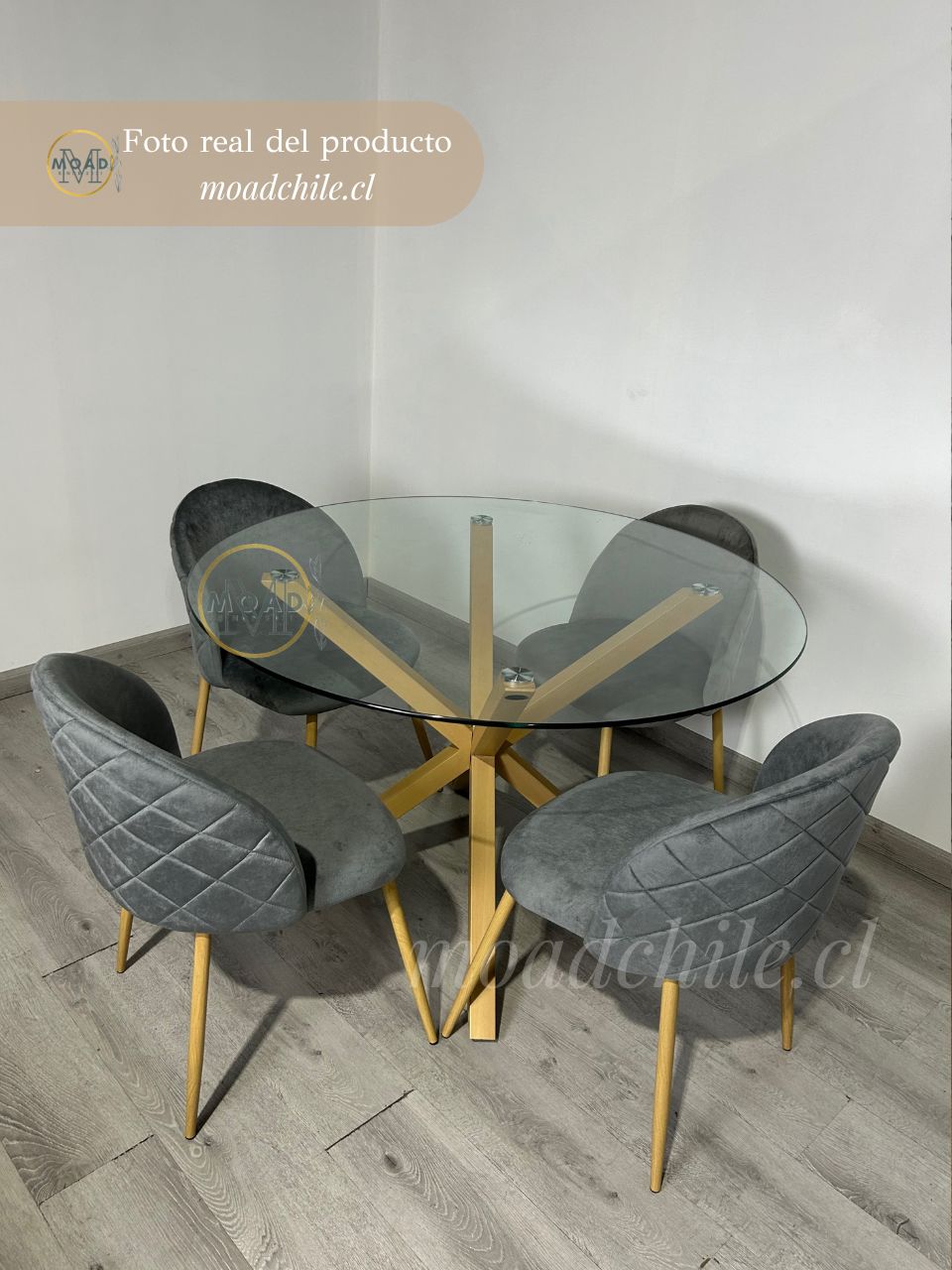 Comedor Redondo Gabrielle Cross Wood 4P