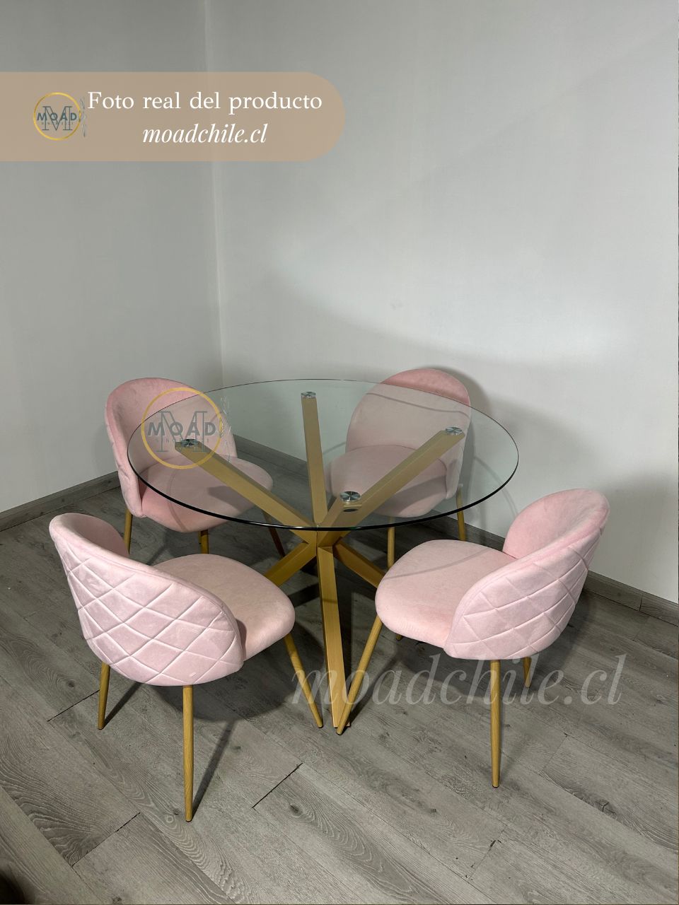 Comedor Redondo Gabrielle Cross Wood 4P