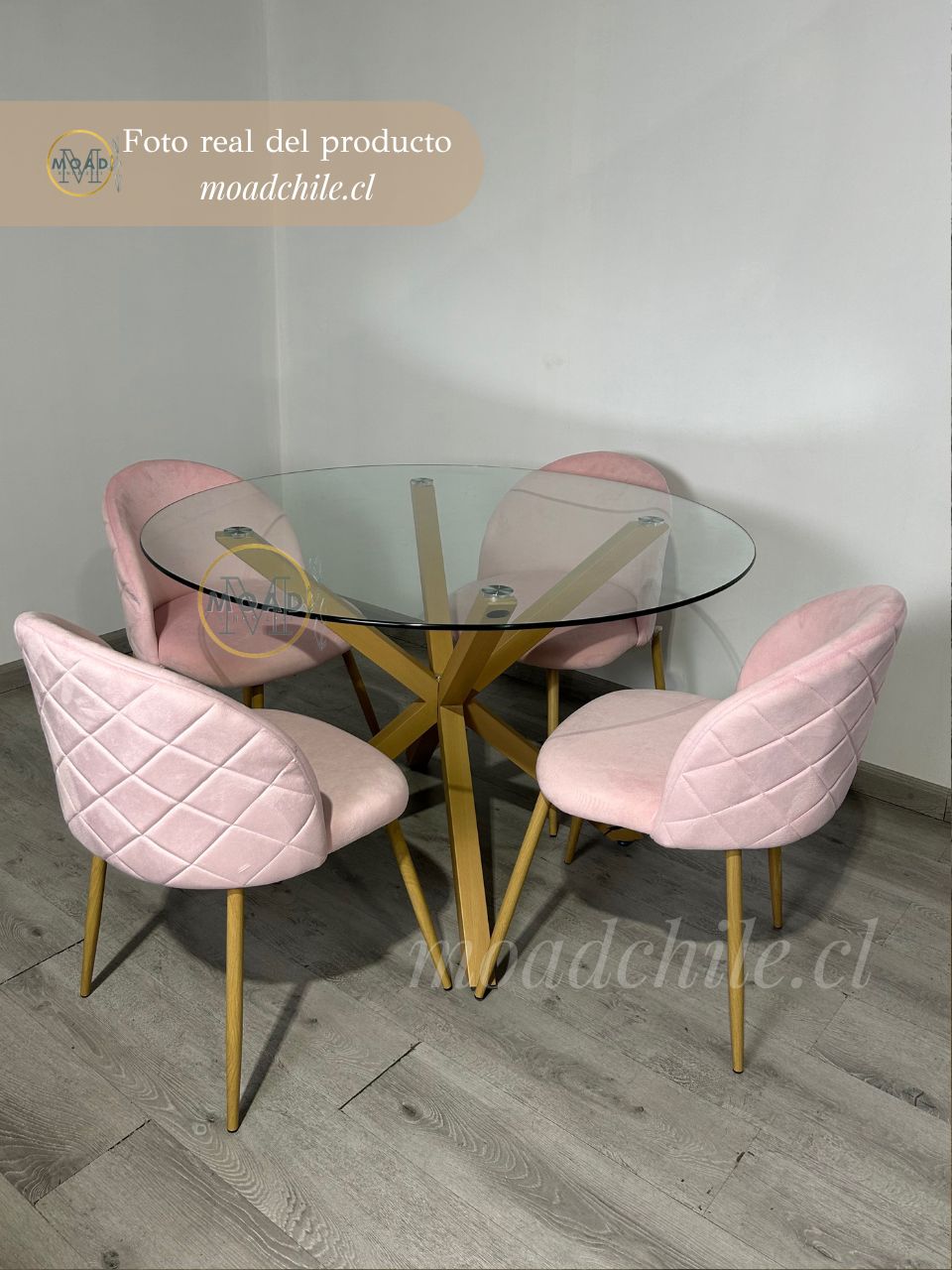 Comedor Redondo Gabrielle Cross Wood 4P