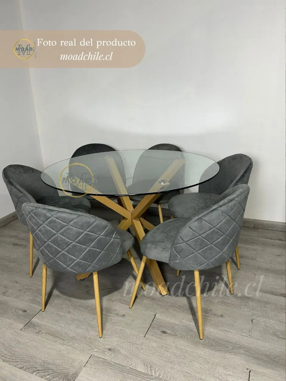 Comedor Redondo Gabrielle Cross Wood 6P