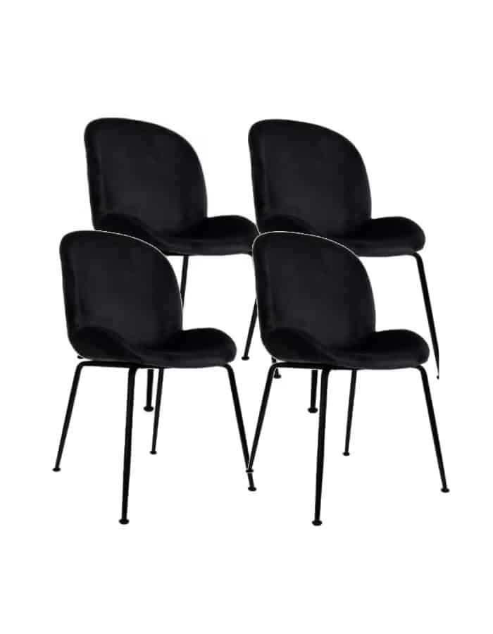 Pack 4 Sillas Beetle con patas negras