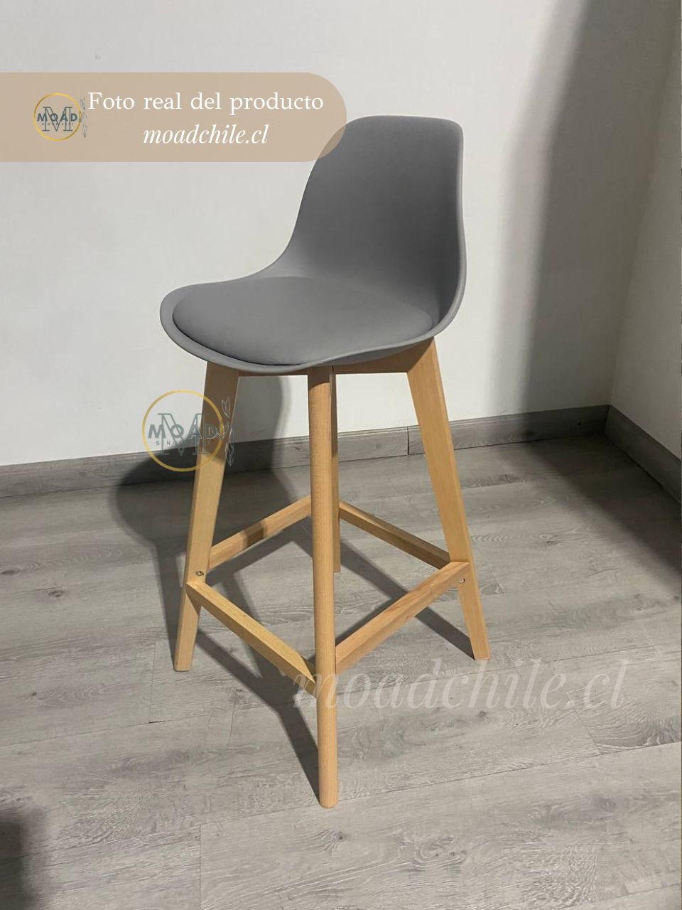 Taburete Tulip Respaldo Bajo 65cm