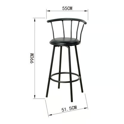 Silla de Bar Romana Giratoria Negra