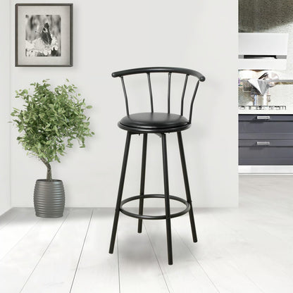 Silla de Bar Romana Giratoria Negra