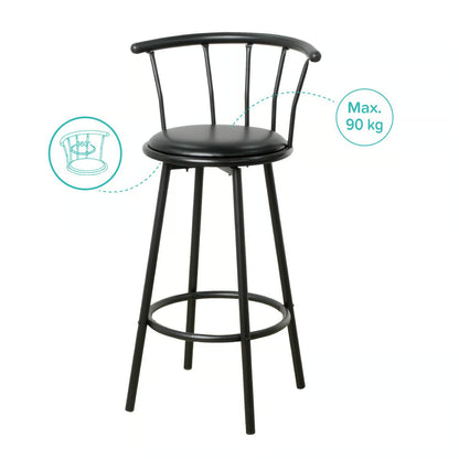 Silla de Bar Romana Giratoria Negra