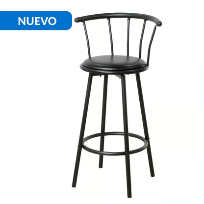 Silla de Bar Romana Giratoria Negra