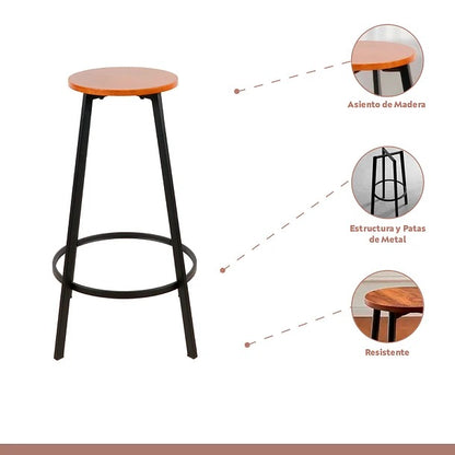 Taburete de bar Elipse Industrial