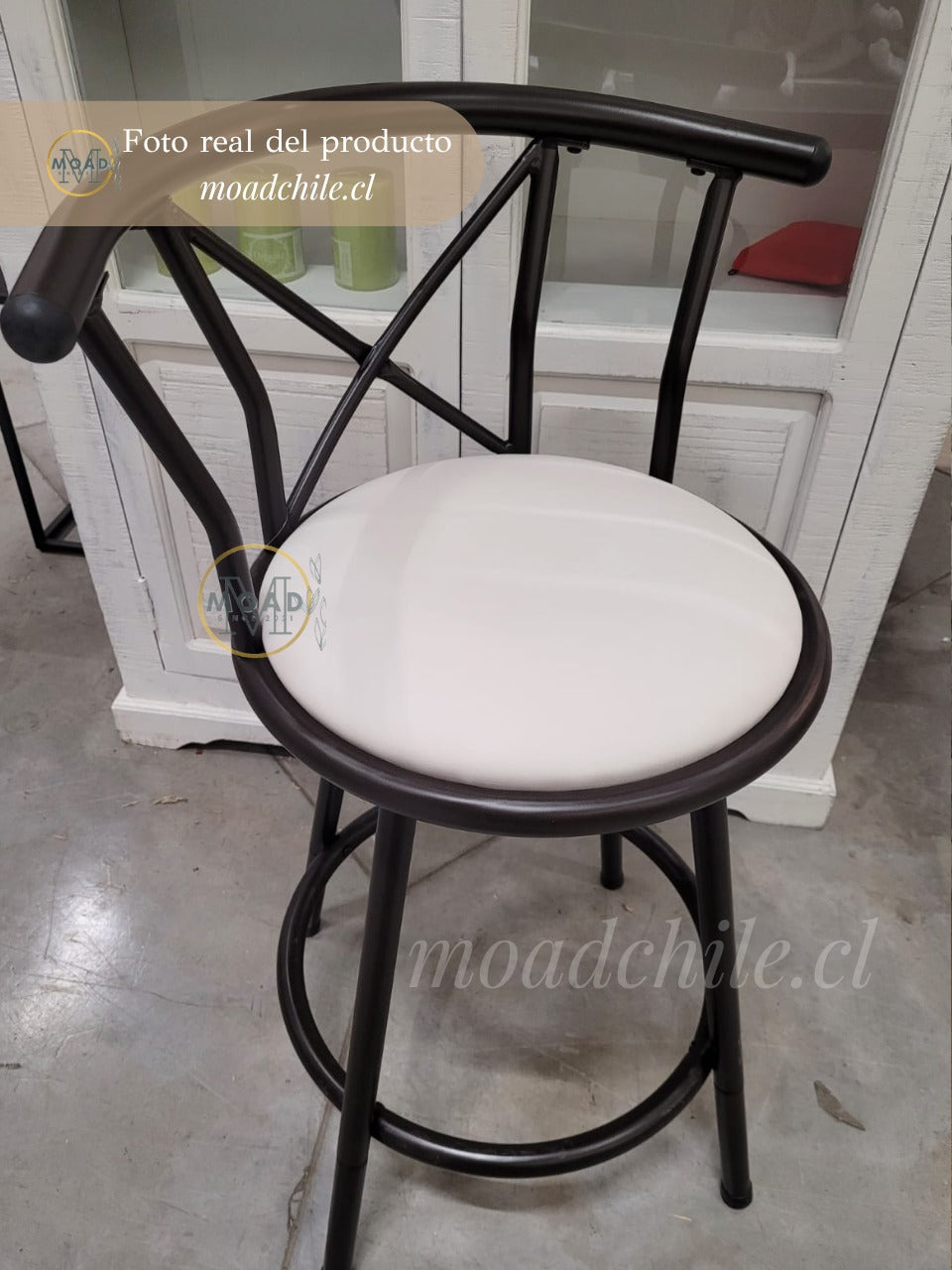 Silla de Bar Romana Giratoria Blanca