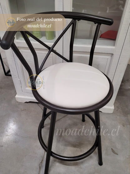 Silla de Bar Romana Giratoria Blanca