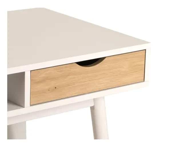 Escritorio 1 Cajón Kamin Blanco/Natural