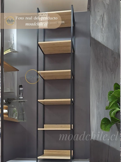 Repisa de 6 Niveles Alerce Natural/Negro