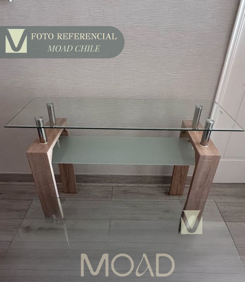 Mesa de Arrimo Rectangular de Vidrio