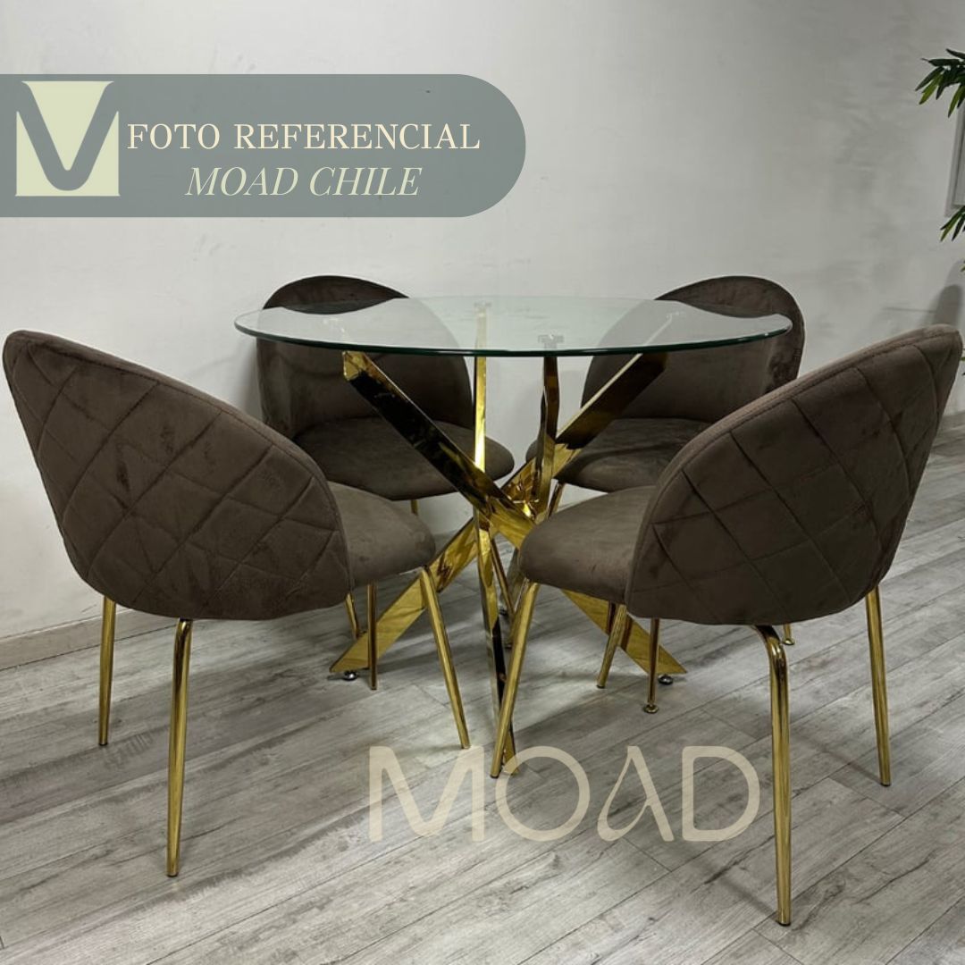 Comedor Premium gold Dubai 4P redondo