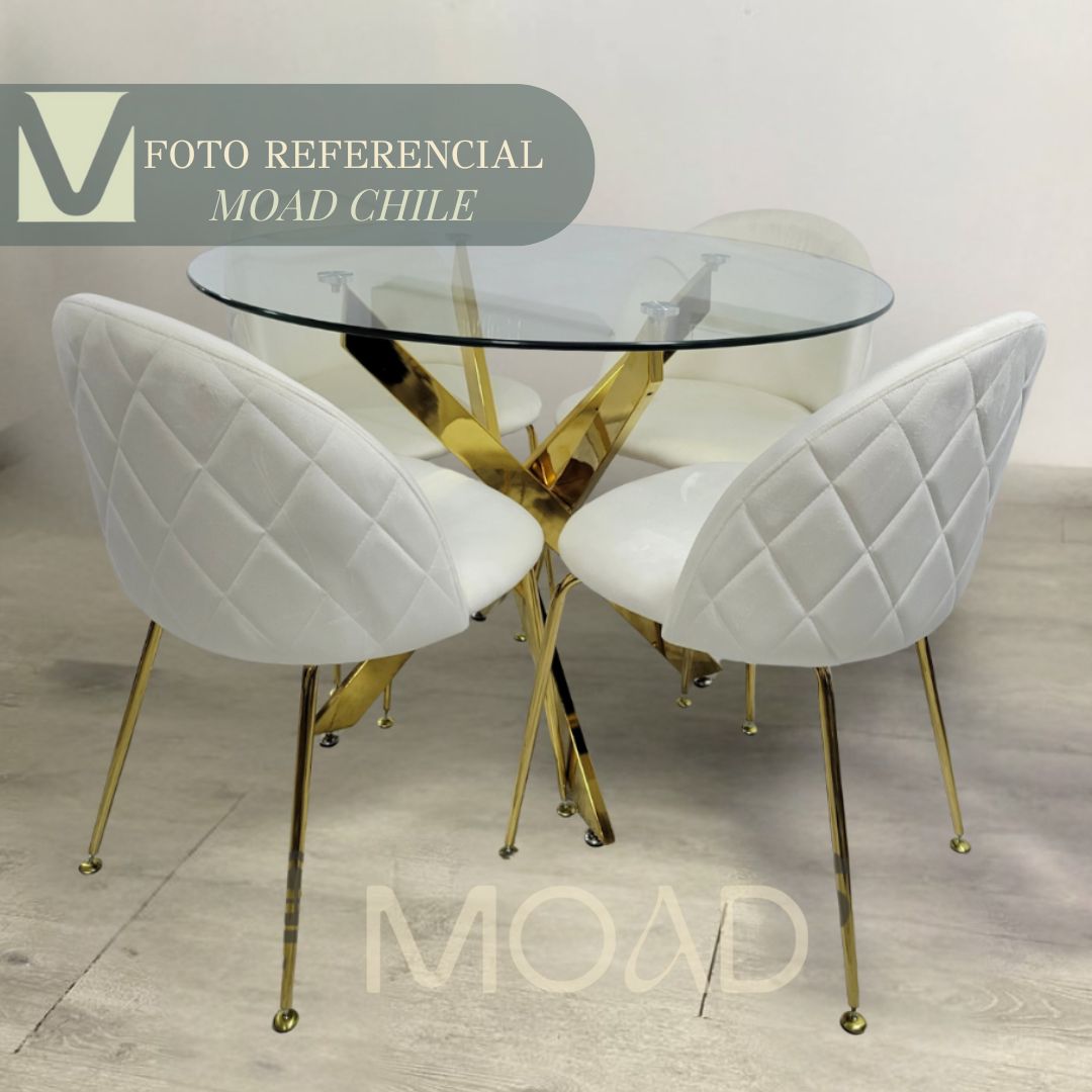 Comedor Premium gold Dubai 4P redondo