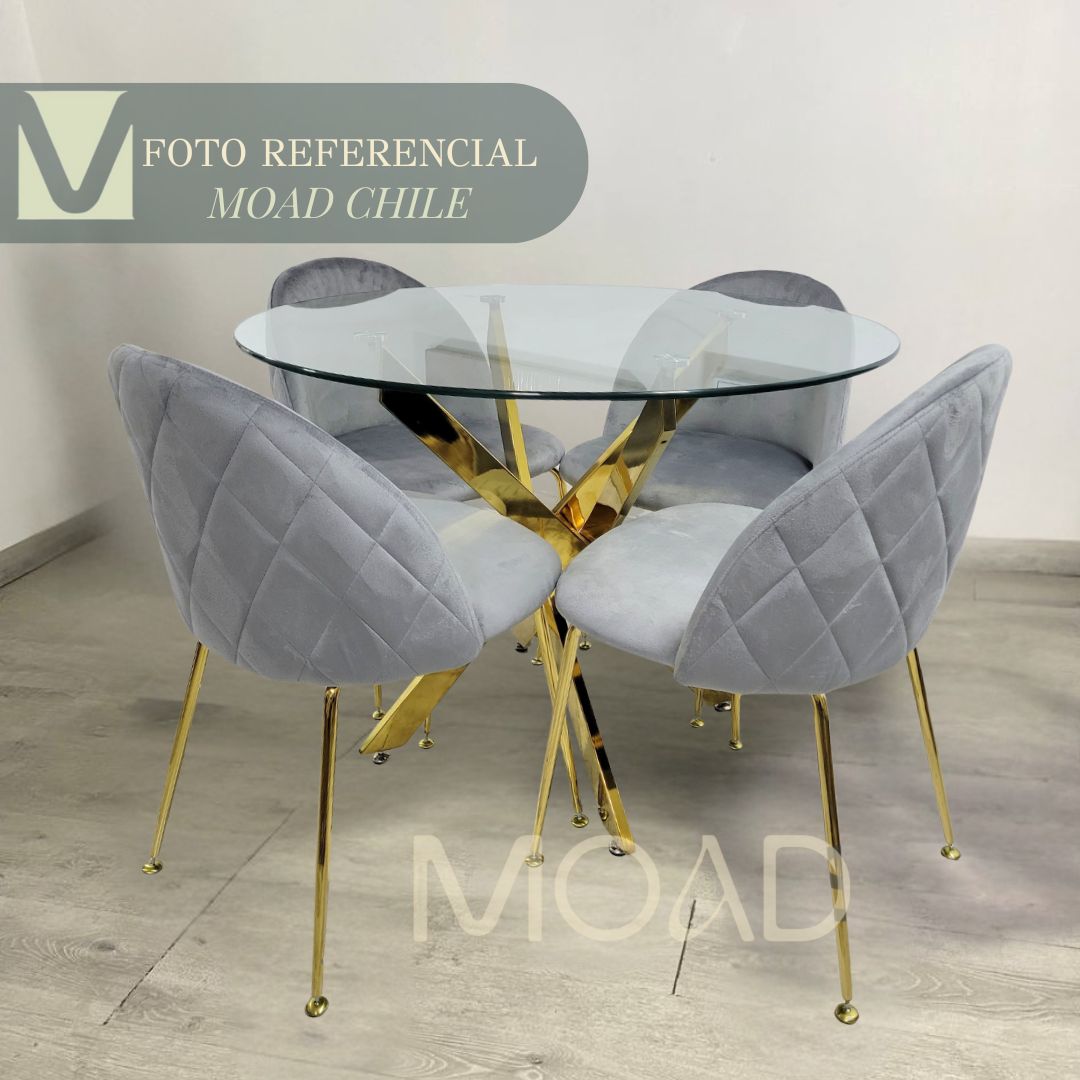 Comedor Premium gold Dubai 4P redondo