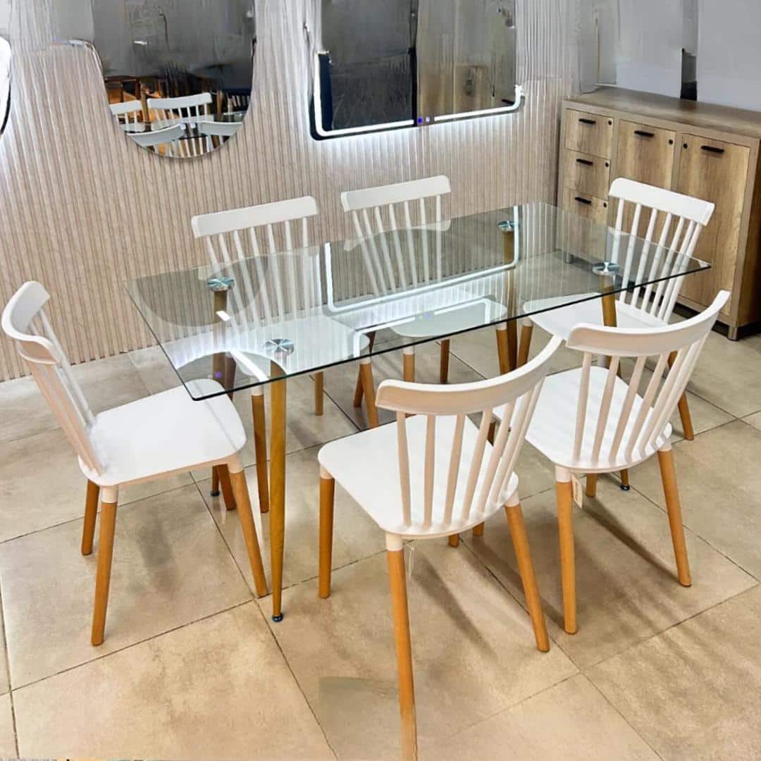 Comedor Rectangular Windsor Glass 6P