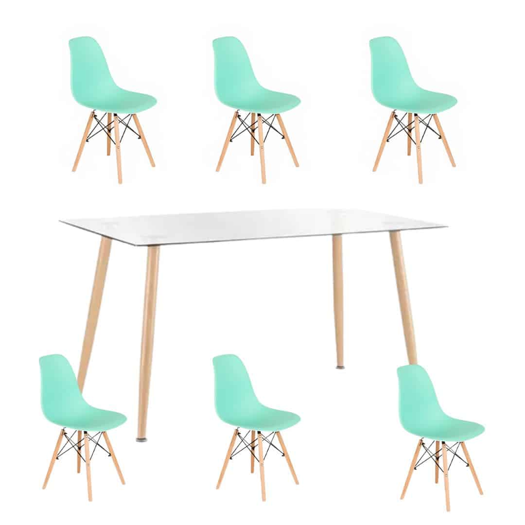 Comedor eames minimalista 6P
