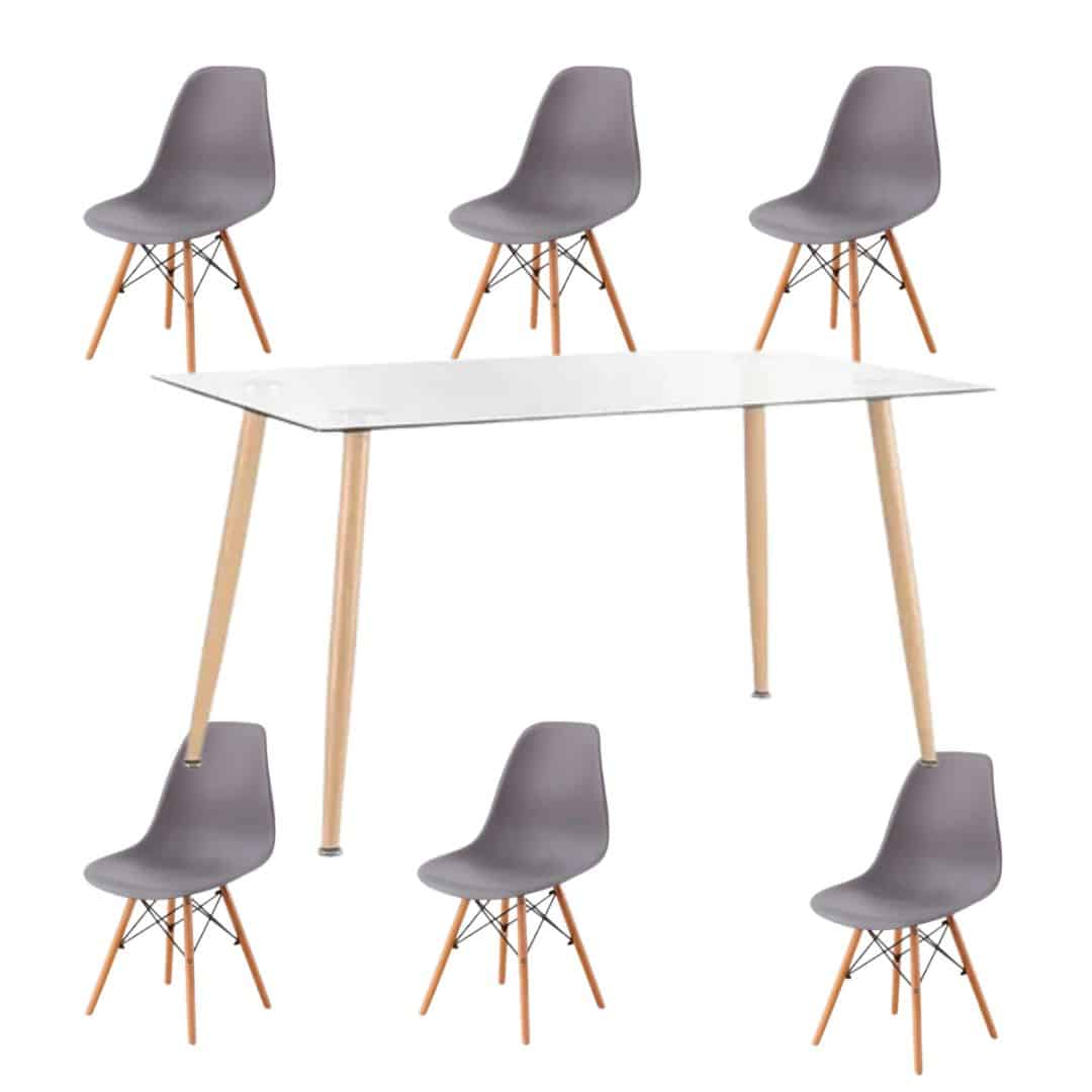 Comedor eames minimalista 6P