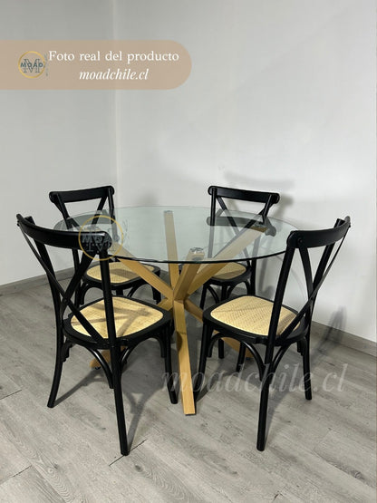 Comedor Crossback Manhattan para 4 personas