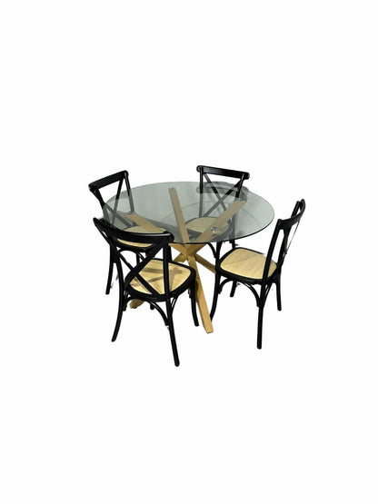 Comedor Crossback Manhattan para 4 personas