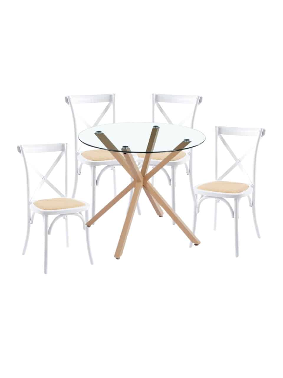 Comedor Crossback Manhattan para 4 personas