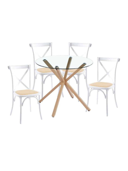 Comedor Crossback Manhattan para 4 personas