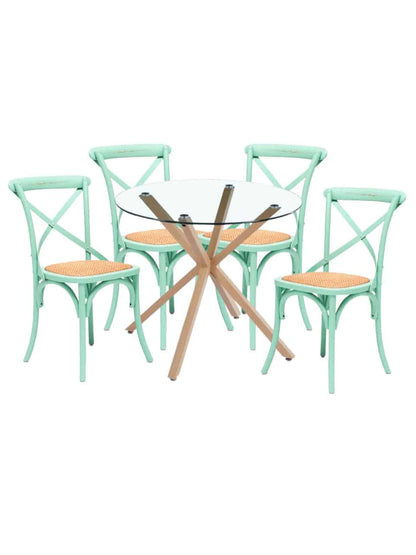 Comedor Crossback Manhattan para 4 personas