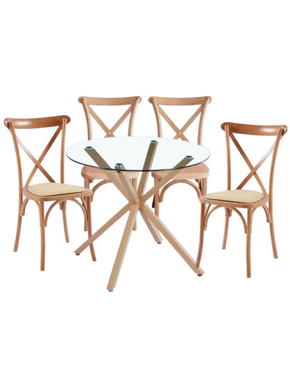Comedor Crossback Manhattan para 4 personas