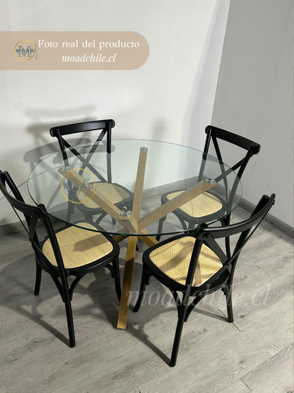 Comedor Crossback Manhattan para 4 personas