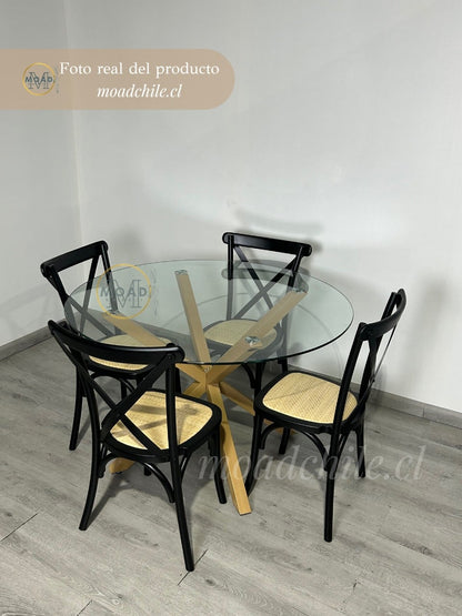 Comedor Crossback Manhattan para 4 personas