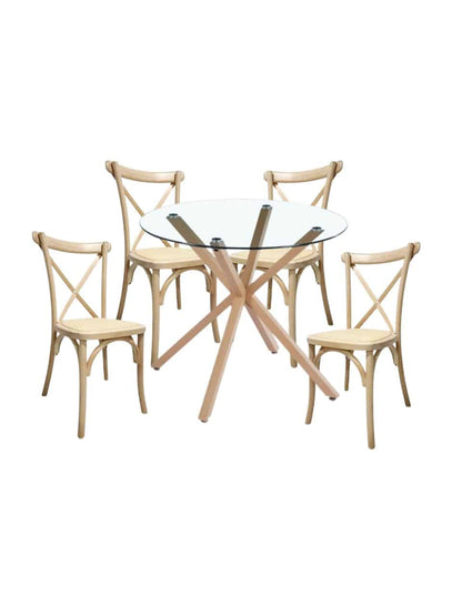 Comedor Crossback Manhattan para 4 personas