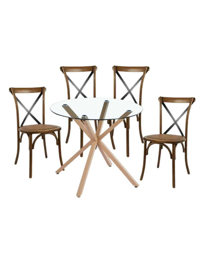 Comedor Crossback Manhattan para 4 personas