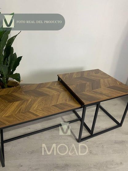 Mesa de centro doble rectangular Madera