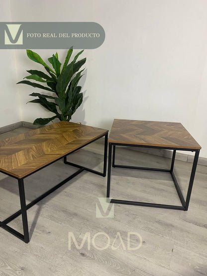 Mesa de centro doble rectangular Madera