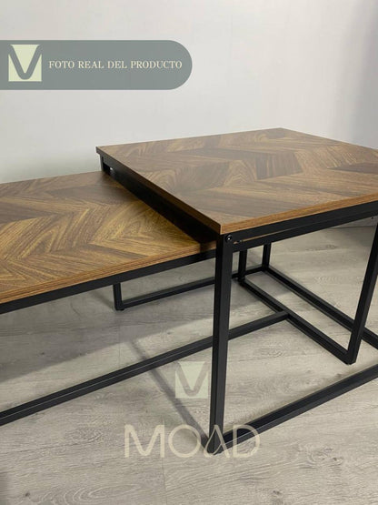 Mesa de centro doble rectangular Madera