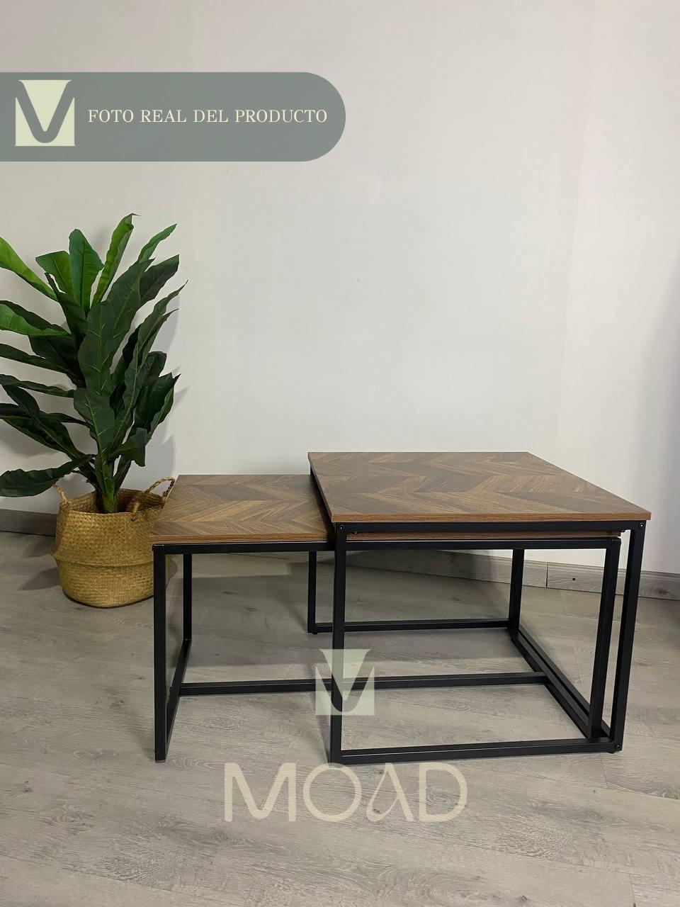 Mesa de centro doble rectangular Madera