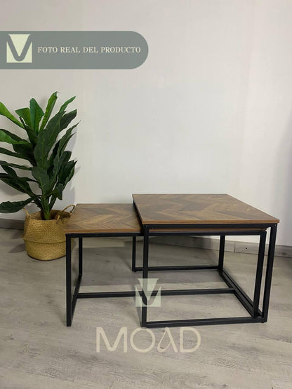 Mesa de centro doble rectangular Madera