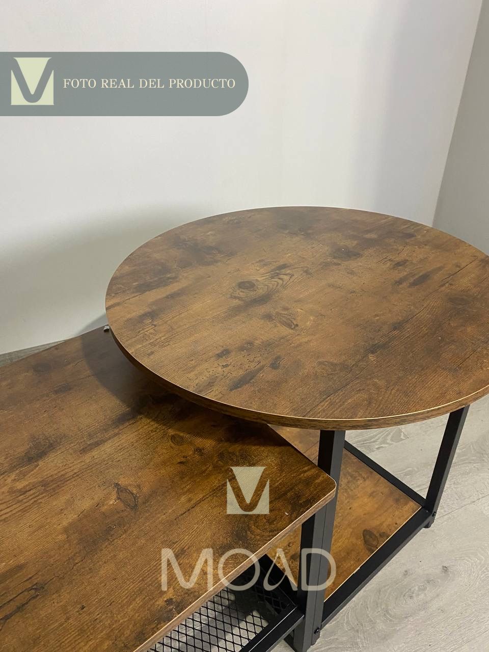 Set de Mesas de Centro Industrial en MDF - Diseño Dúo Modular
